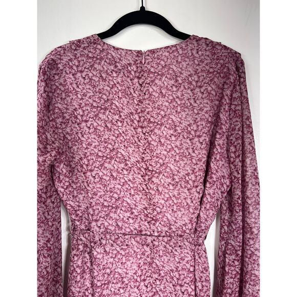Bardot Dress Pink Long Sleeve Wrap 8 M Occasion Wedding Guest Evening - Picture 6 of 10